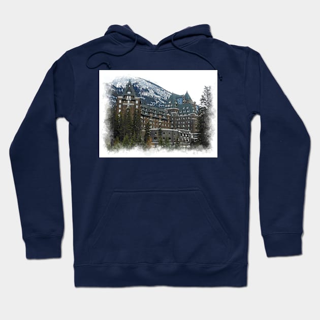 Castle in the Mountains - Banff Alberta Canada Hoodie by Highseller